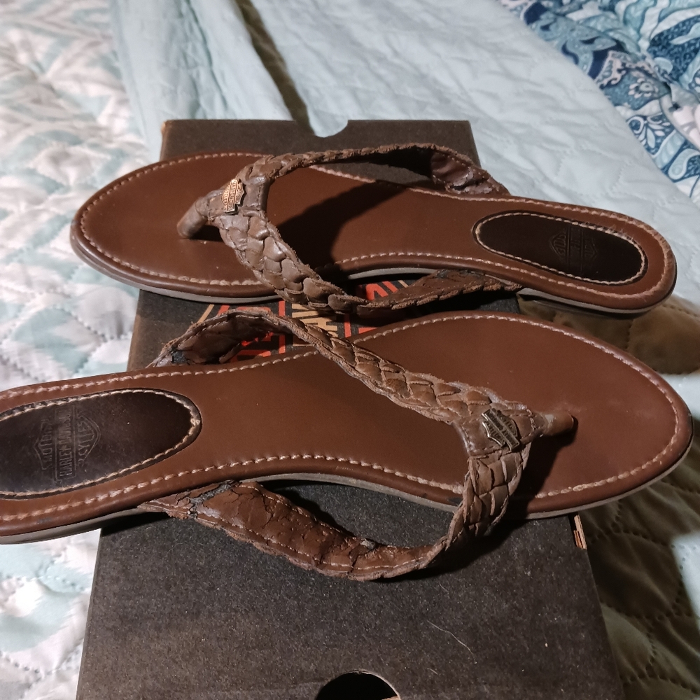 Harley-Davidson Brown Braided Sandals